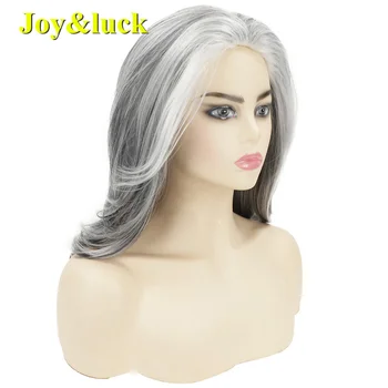 Выделите Серый Длинный Парик, Синтетический натуральный Прямой многослойный, для женщин на каждый день или для косплея Волосы хорошего качества