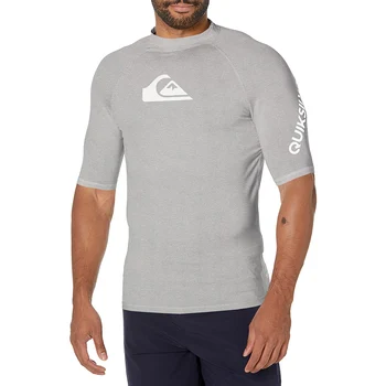 Мужская универсальная рубашка для плавания с защитой от сыпи с коротким рукавом, костюм для серфинга с защитой от ультрафиолета, обтягивающие футболки для дайвинга, спортивная одежда Rashguard
