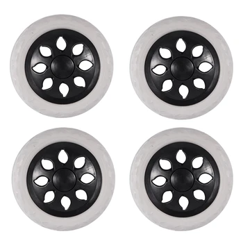 4X Черно-белые пластиковые колесики для магазинных тележек с пенопластовым сердечником
