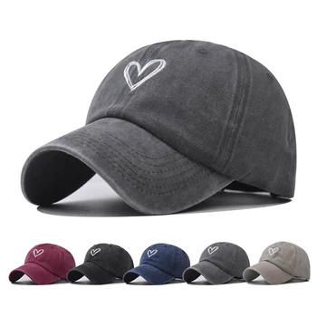 Бейсболка Snapback Hat Однотонная бейсболка Love Water washing cap Весенне-осенняя кепка в стиле хип-хоп, Приталенная кепка Для мужчин И женщин