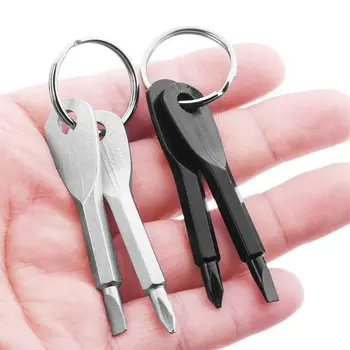 1 Комплект Маленькой портативной отвертки, специальное кольцо для ключей, брелок для ключей, Мини-отвертка, многофункциональный инструмент, подарок для домашней вечеринки
