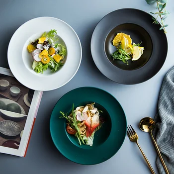 Nordic Creatieve Keramische Stro Hoed тарелка для макаронных изделий, керамическая тарелка, набор тарелок и блюд для суши, тарелка для салата 접시