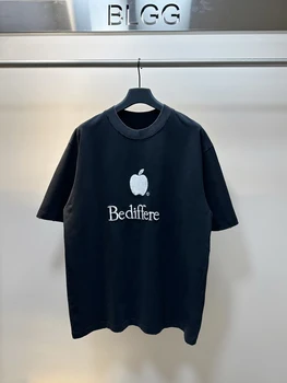 Летняя модная роскошная высококачественная футболка с вышивкой Y2K Apple, трендовая футболка с коротким рукавом