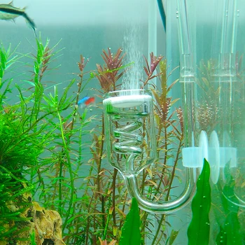 Стеклянный спиральный CO2 диффузор Счетчик пузырьков для аквариума Диффузор для цилиндра генератора CO2 Аксессуары для аквариума