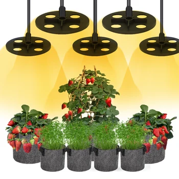 Полный спектр белых светодиодных ламп для выращивания семян, стартовый набор, 6 см, Круглая лампа для гидропоники с влажным куполом, освещение для выращивания растений в помещении