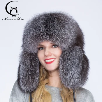 зимняя шапка из 100% натурального лисьего меха для мужчин и женщин, теплая и удобная, шапка-тиран из меха чернобурки, ушанка