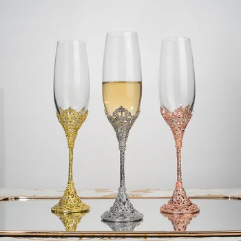 Главная Высокое пузырчатое стекло, Винтажный высококачественный Бокал для шампанского, Хрустальные Бокалы, Бокалы для вина и коктейлей