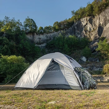 Палатка на открытом воздухе Профессиональный пеший Туризм в дикой природе Портативный навес Защита от солнца Альпинизм Кемпинг Виниловая палатка Защита от дождя