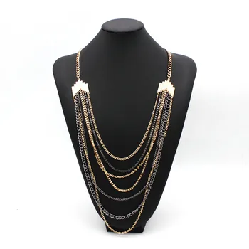 2023 Модные Ожерелья с подвеской на толстой цепочке Для женщин, Богемное Золотое Металлическое Многослойное ожерелье, Ювелирные изделия Оптом