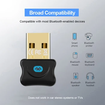 Kebidumei Mini bluetooth Беспроводной адаптер 5.0 Приемник Передатчик Bluetooth Адаптер USB-ключ для ПК, ноутбука, компьютерной мыши