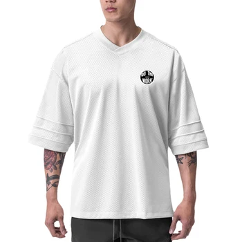 Модная футболка для фитнеса SHARK, повседневная спортивная футболка Для мужчин, Летняя Свободная Дышащая футболка Для Бега с коротким рукавом