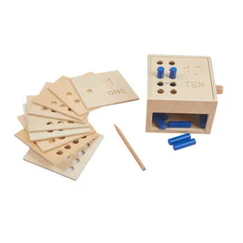 Деревянные математические игрушки Монтессори, игровая доска с цифрами, Выдвижной ящик 1-10, Обучающие ресурсы для детей раннего возраста