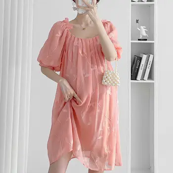Платья для беременных, Лето 2023, Большие Размеры, Свободное Кружевное платье с цветочным узором для беременных, Одежда для беременных, Vestidos