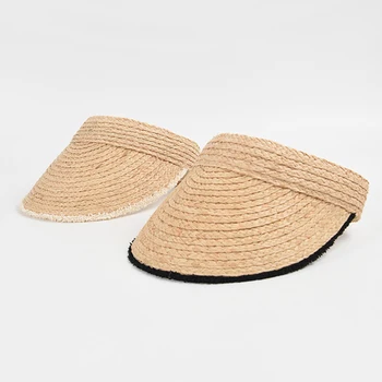 Новый Весенне-летний Складной цилиндр из рафии, Женский солнцезащитный козырек для ежедневных путешествий, шляпа для отдыха на море, Пляжные шляпы