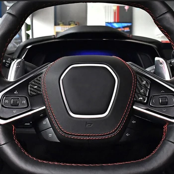 Абсолютно Новая кнопка Управления, Крышка кнопки для Corvette C8 20-2023, Крышка кнопки рулевого колеса, наклейка из углеродного волокна