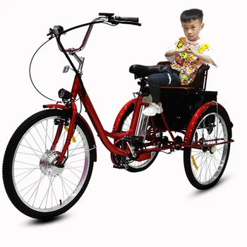 Электрический Трехколесный велосипед с электроприводом на батарейках, Велотренажер С многофункциональным удобным сиденьем, Выдвижной ящик большой емкости