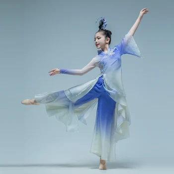 Оригинальная Детская Одежда Для классических Танцев Han Tang, Китайская Одежда Для обучения Танцам st Yarn, Танцевальная Униформа LE734