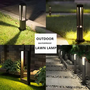 12 Вт Современный Водонепроницаемый COB светодиодный садовый светильник, лампа для газона, Алюминиевый Столб, уличный светильник для крыльца, ландшафтный светильник для виллы во дворе