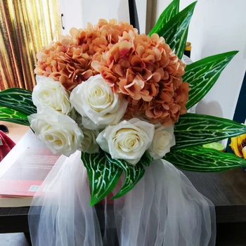 Букет искусственных цветов Красивые Шелковые Розы Свадебный Декор домашнего стола Оформление поддельными растениями Подарок на День Святого Валентина